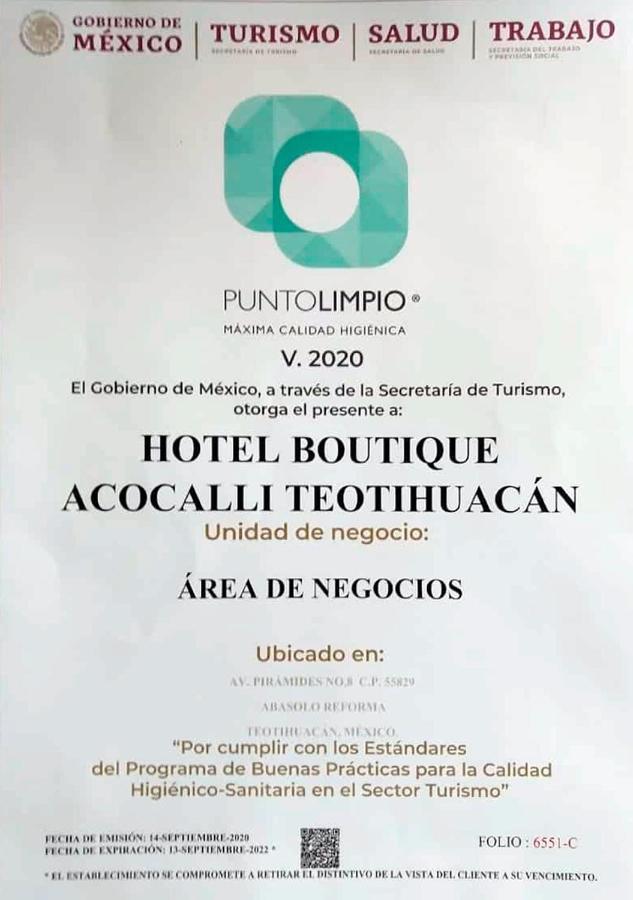 Hotel Boutique Acocalli 圣胡安特奥蒂瓦坎 外观 照片